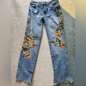 Free people embroidered jeans!